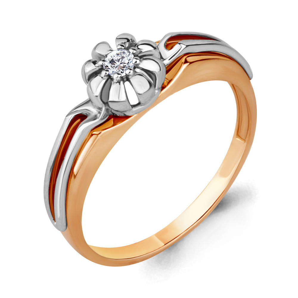 

Кольцо из красного золота с бриллиантом р.  Aquamarine 963442к_585_кз, 963442к_585_кз