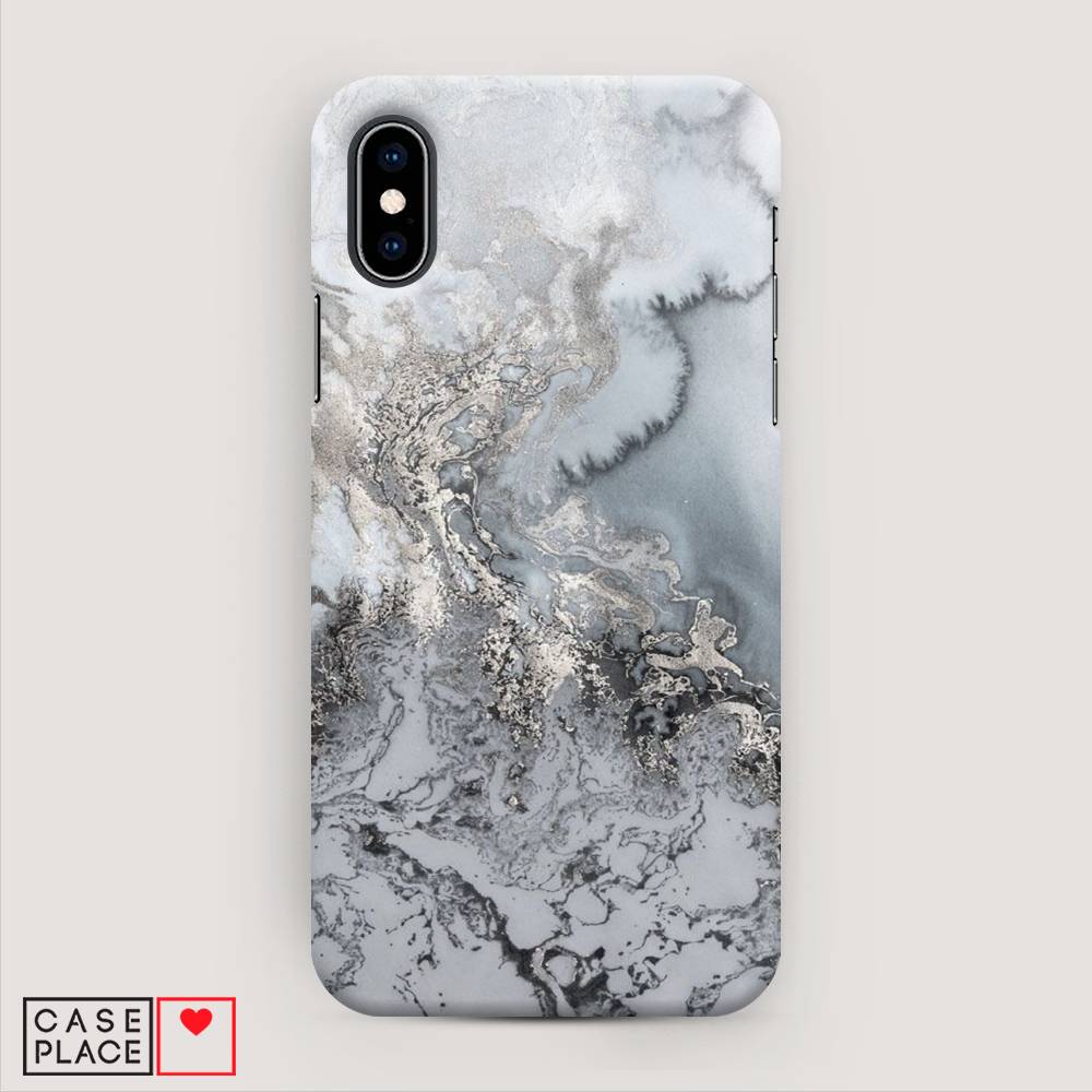 

Пластиковый чехол "Морозная лавина серая" на Apple iPhone X (10), 11020-2