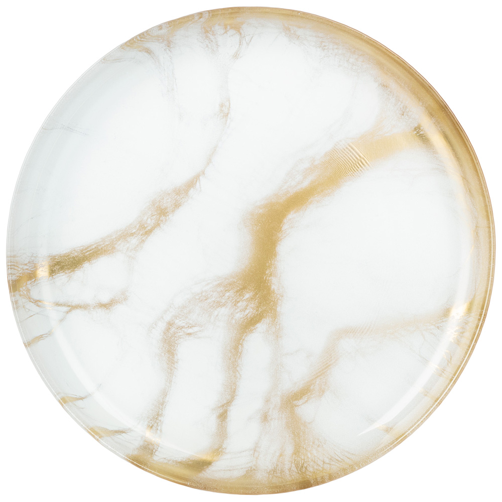 

Тарелка десертная Bronco white marble 21 см, высота 2 cм