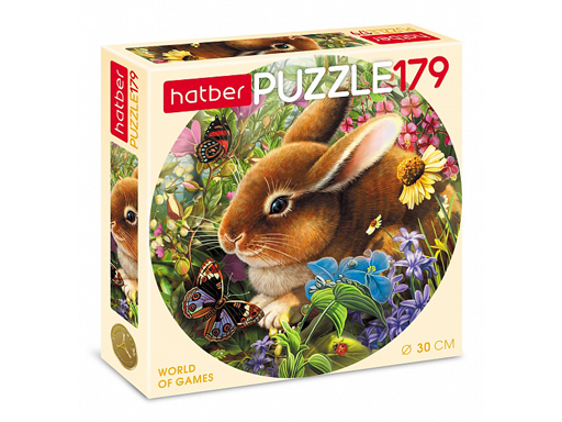 

Пазлы круглые Hatber Зайчонок с бабочкой, 179 элементов, А4ф, d300 мм., 060993