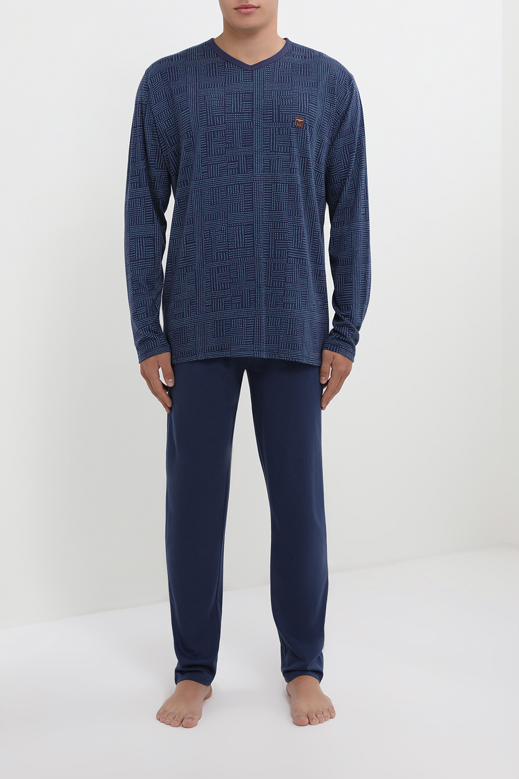 

Пижама мужская Massana P741340 синяя 2XL, Синий, P741340