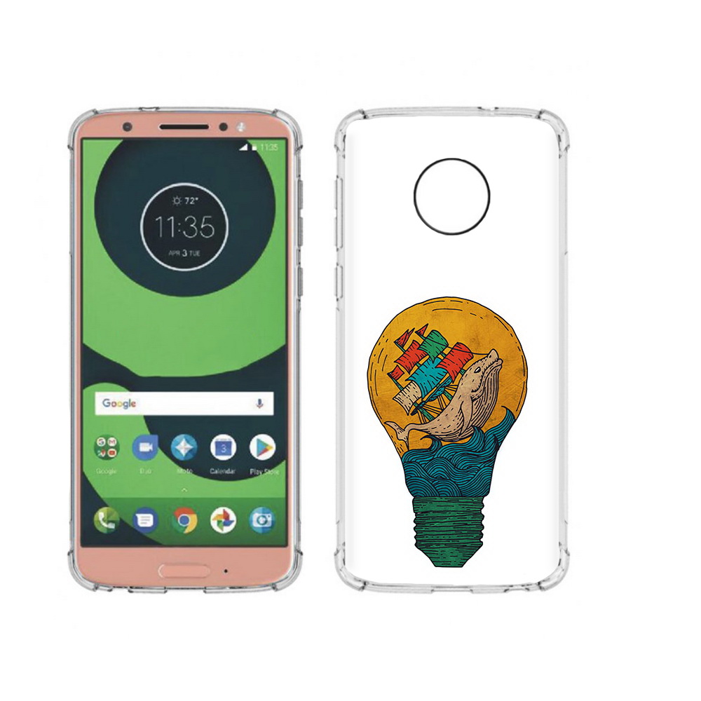 

Чехол MyPads Tocco для Motorola Moto G6 кит в лампочке с парусами (PT99805.376.387), Прозрачный, Tocco