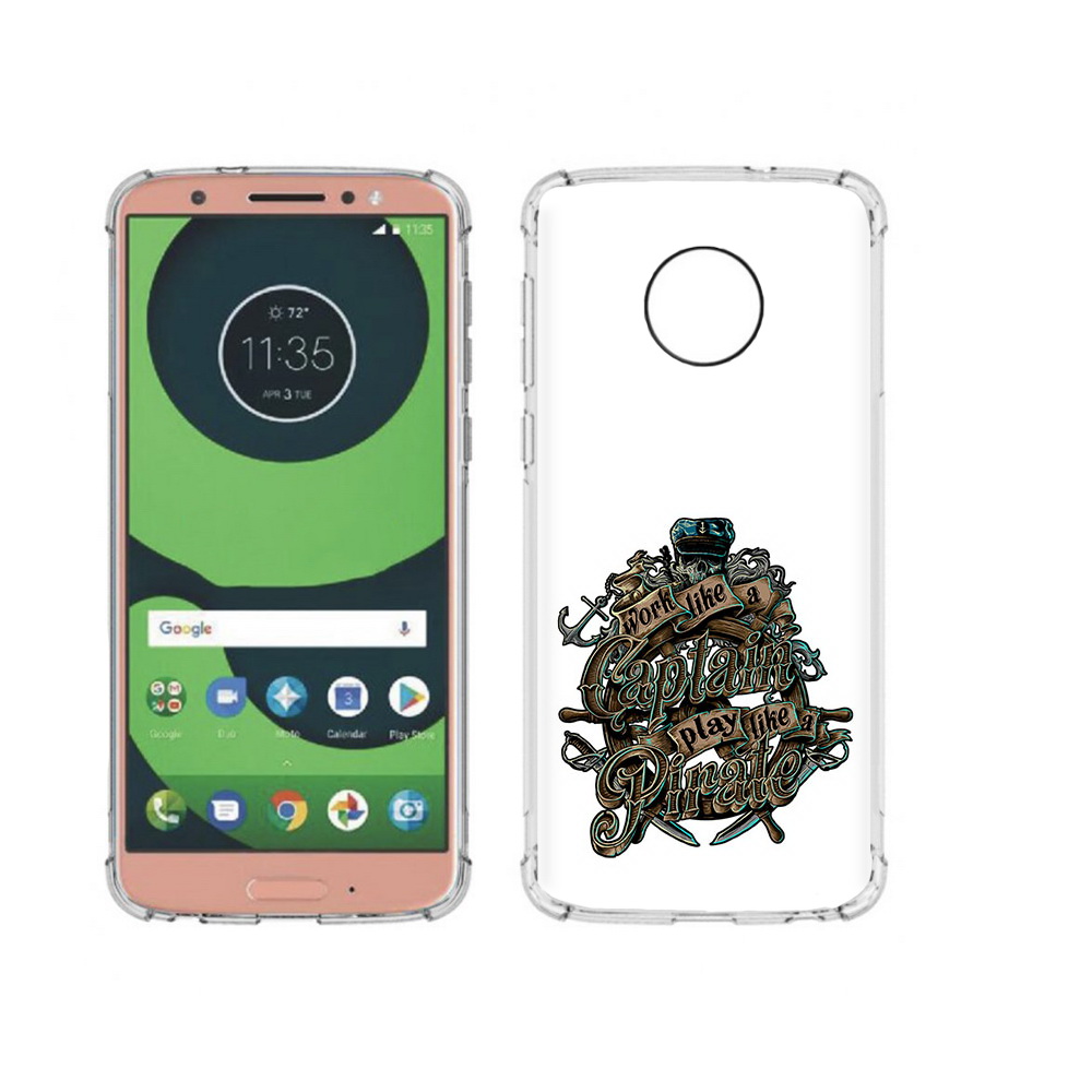 

Чехол MyPads Tocco для Motorola Moto G6 капитан пиратов (PT99805.376.385), Прозрачный, Tocco