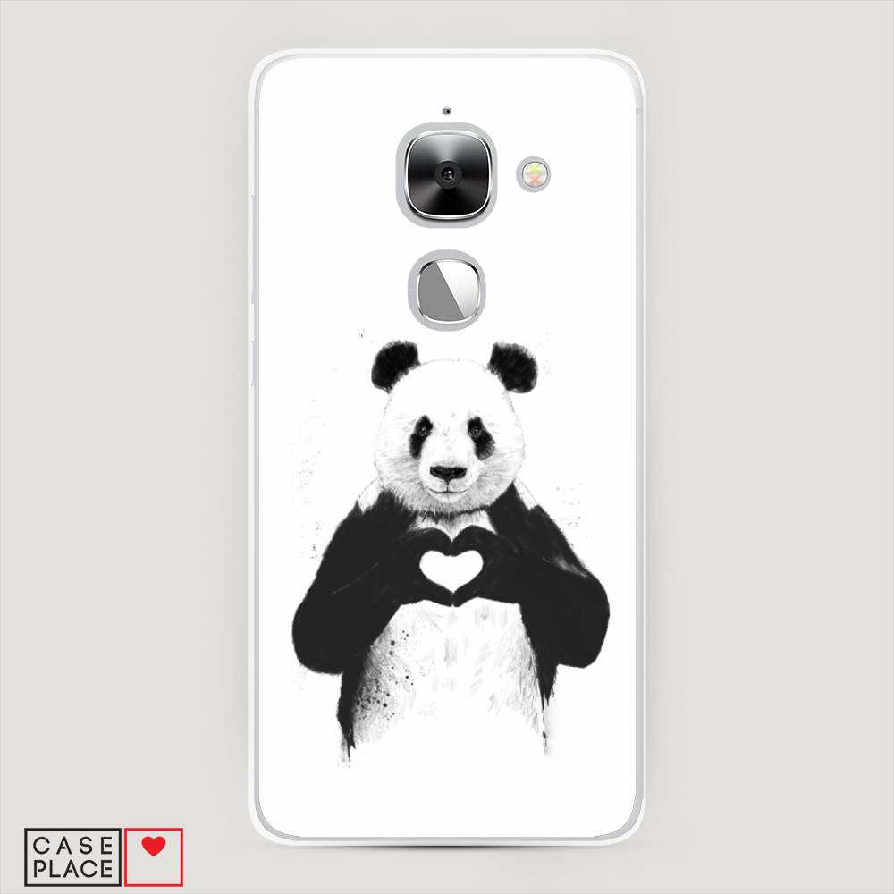

Чехол Awog на LeEco Le 2/2 Pro / Лееко Ле 2/2 Про "Панда love", Серебристый, 140150-10