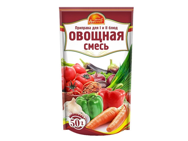 Приправа Русский Аппетит Смесь овощная для первых и вторых блюд 50 г