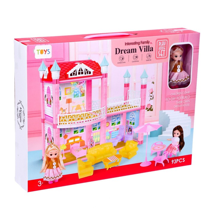 

Дома для кукол Загородная Вилла» свет, звук, с аксессуарами, Розовый