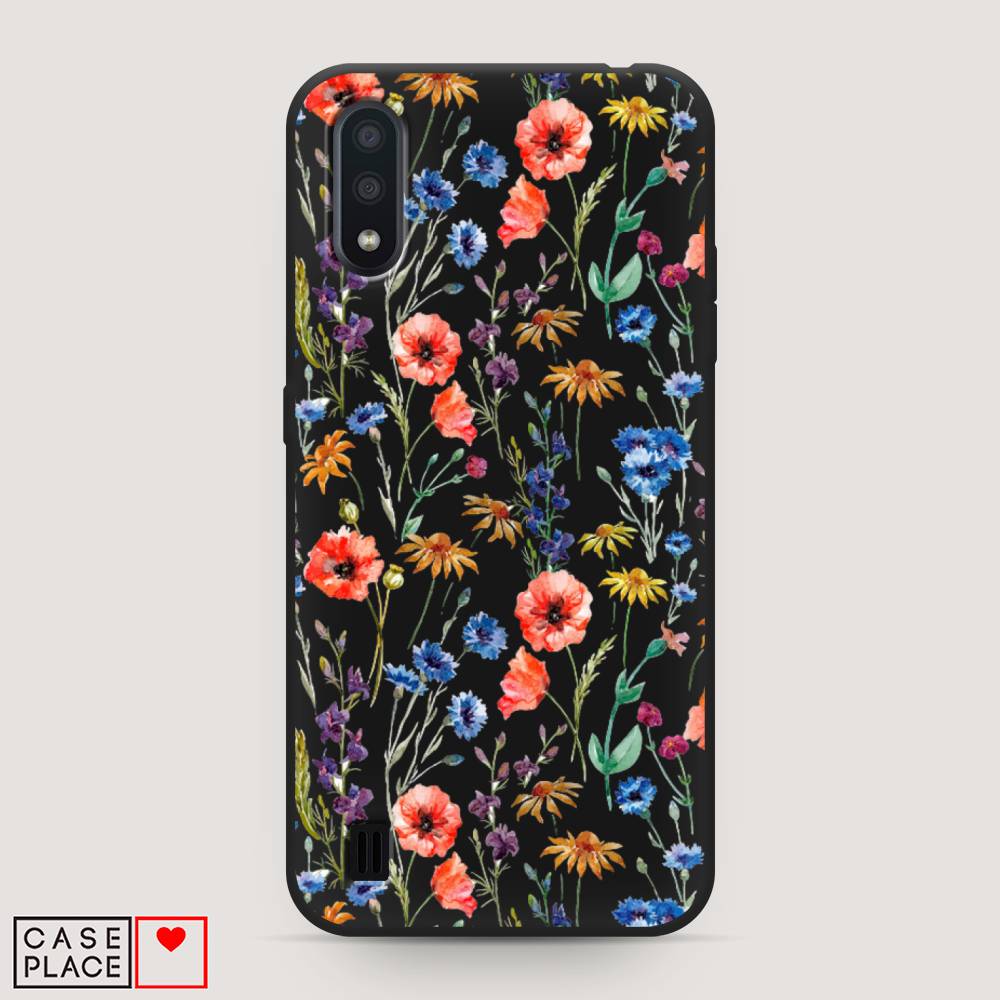 

Чехол Awog на Samsung Galaxy A01 "Маки и васильки фон", 29552-1