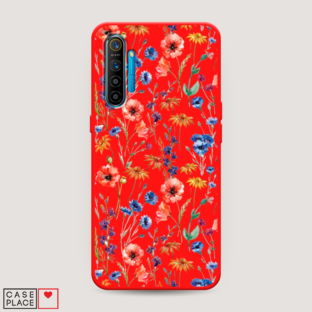 

Чехол Awog на Realme XT "Маки и васильки фон", 251453-1