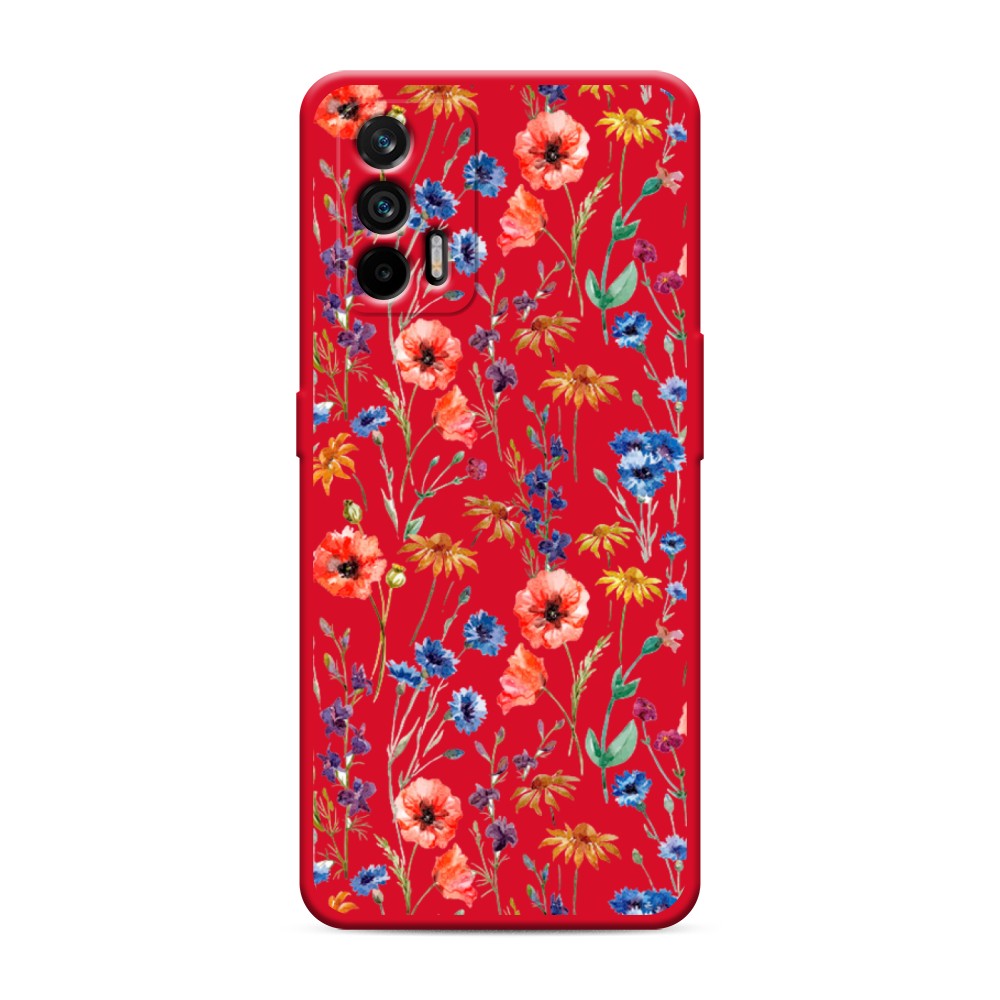 

Чехол Awog на Realme Q3 Pro/GT "Маки и васильки фон", 256553-1