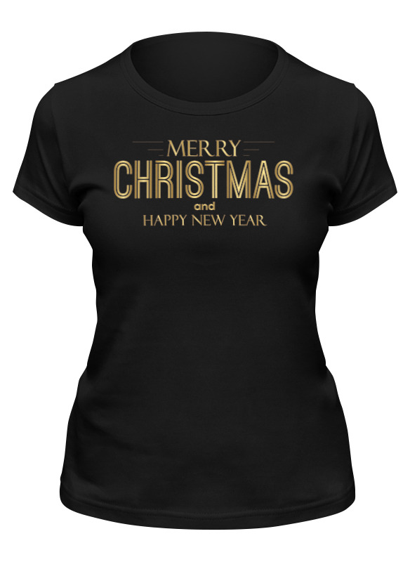 

Футболка женская Printio Merry christmas черная M, Черный, Merry christmas