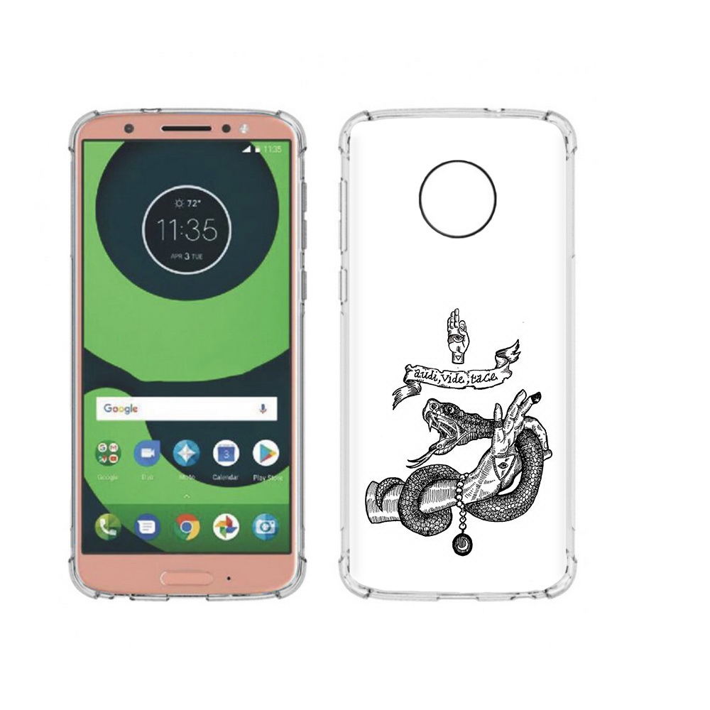 

Чехол MyPads Tocco для Motorola Moto G6 змея на руке рисунок (PT99805.376.366), Прозрачный, Tocco