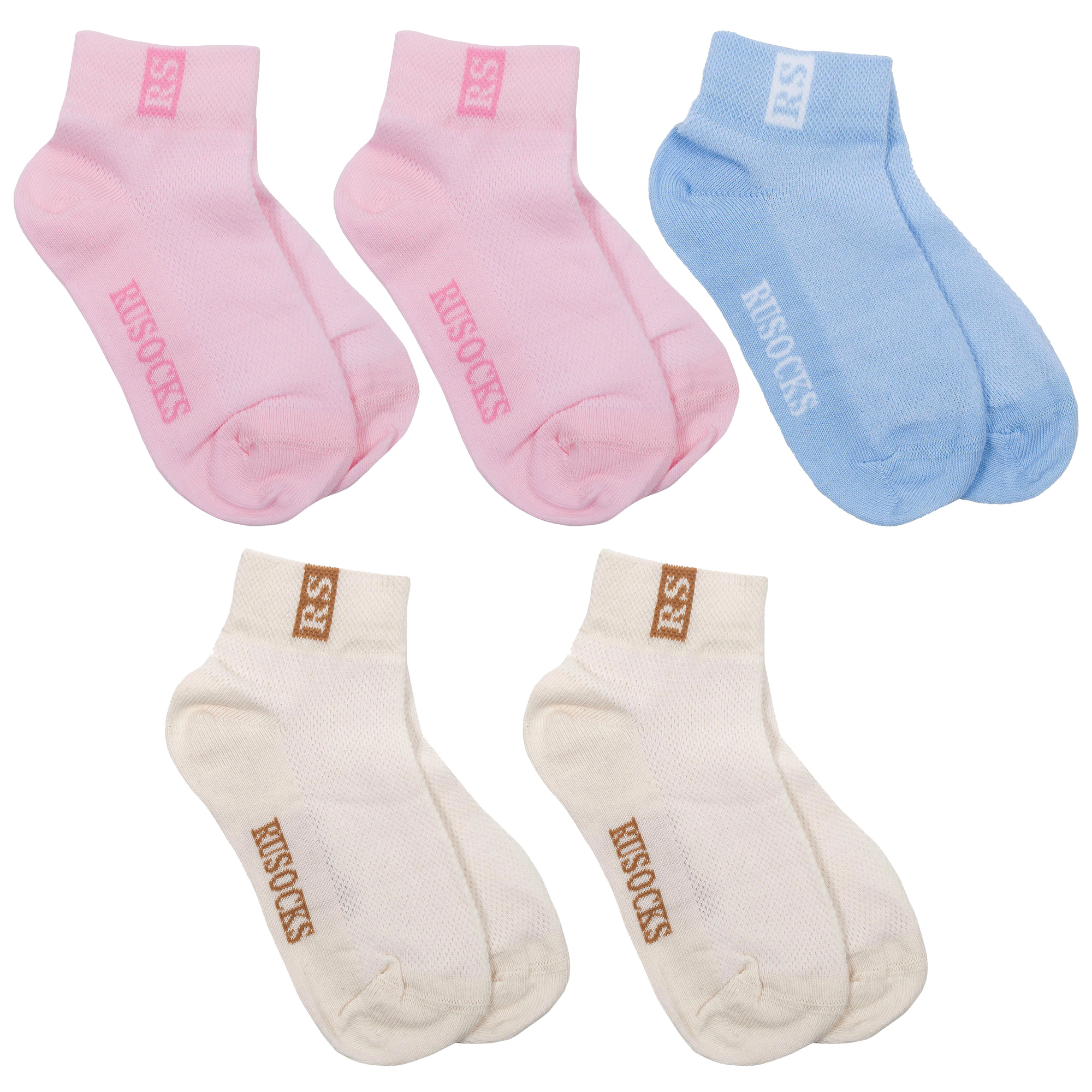 Носки детские Rusocks 5-Д-36, розовый; голубой; бежевый, 12-14