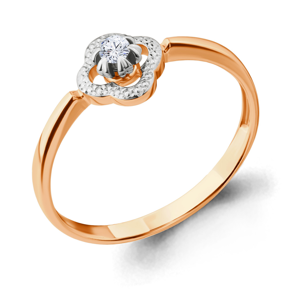 

Кольцо из красного золота с бриллиантом р.  Aquamarine 963393к_585_кз, 963393к_585_кз