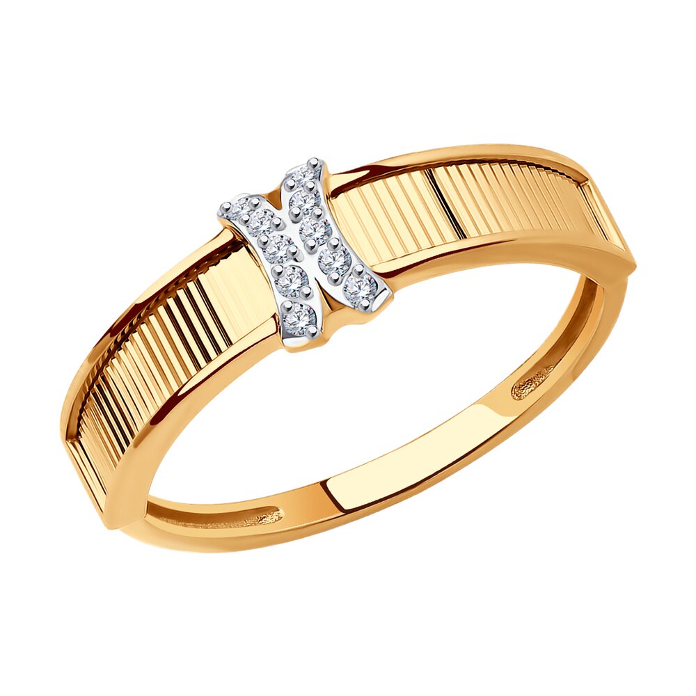 

Кольцо из золота р.  Diamant 51-110-01600-1, фианит, 51-110-01600-1
