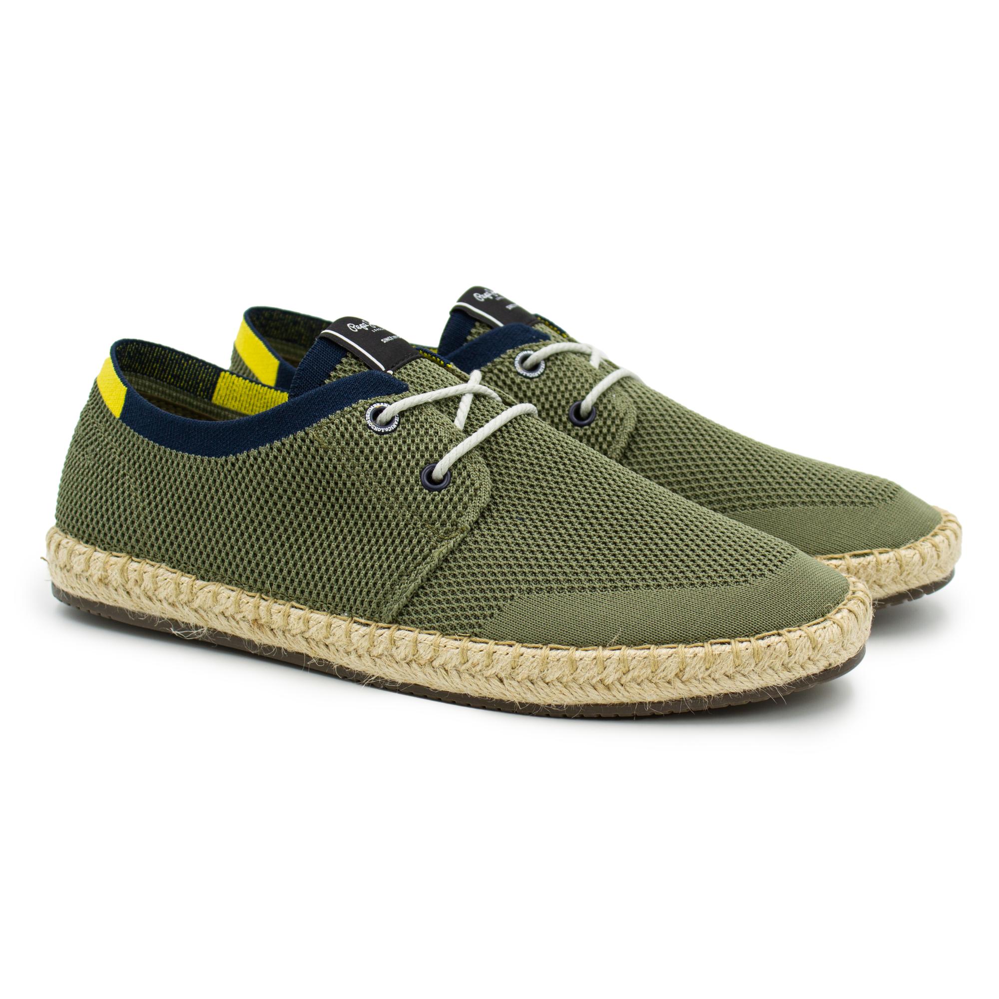 фото Эспадрильи мужские pepe jeans london tourist laces up knit pms10300 зеленые 45 eu