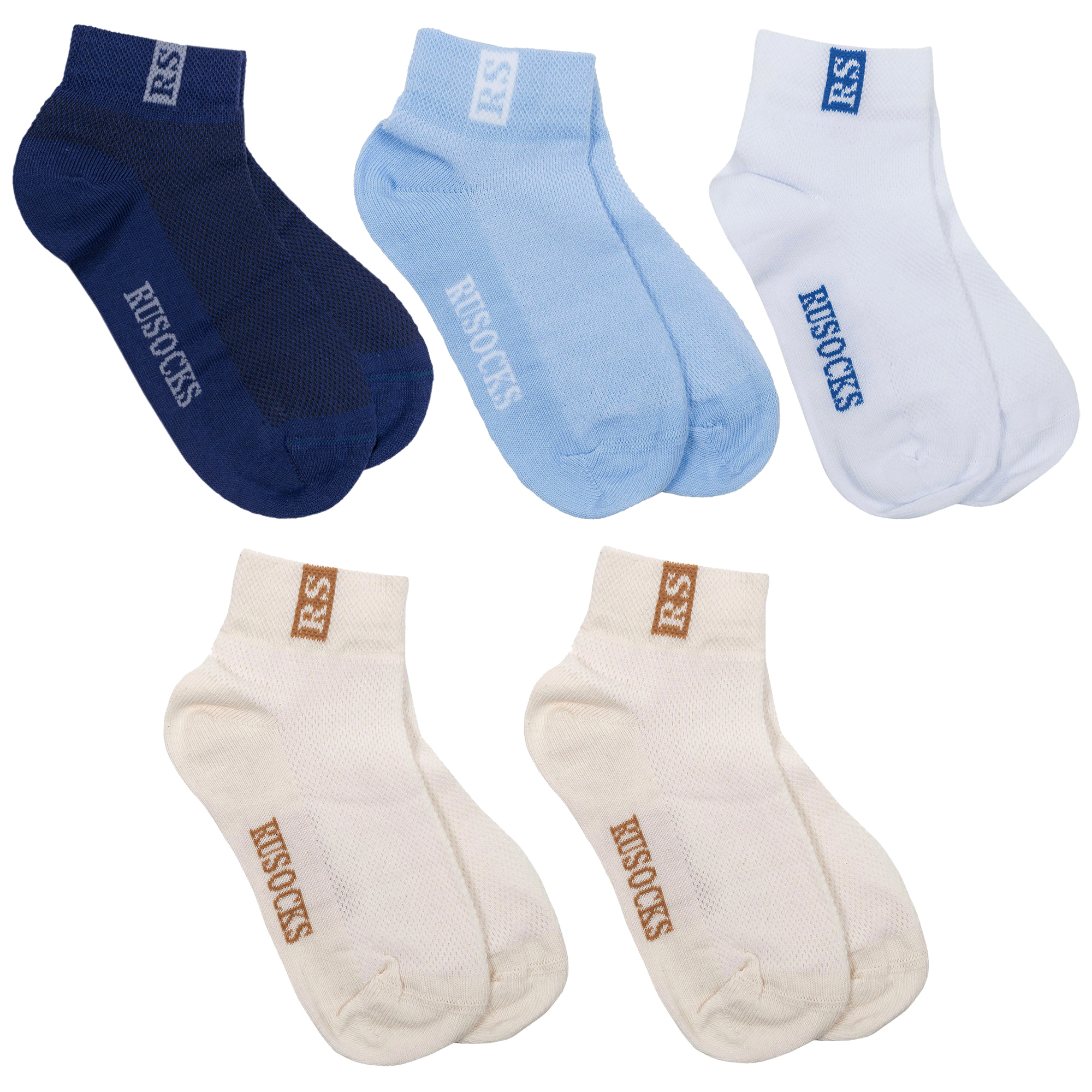 Носки детские Rusocks 5-Д-36, синий; голубой; белый; бежевый, 16-18