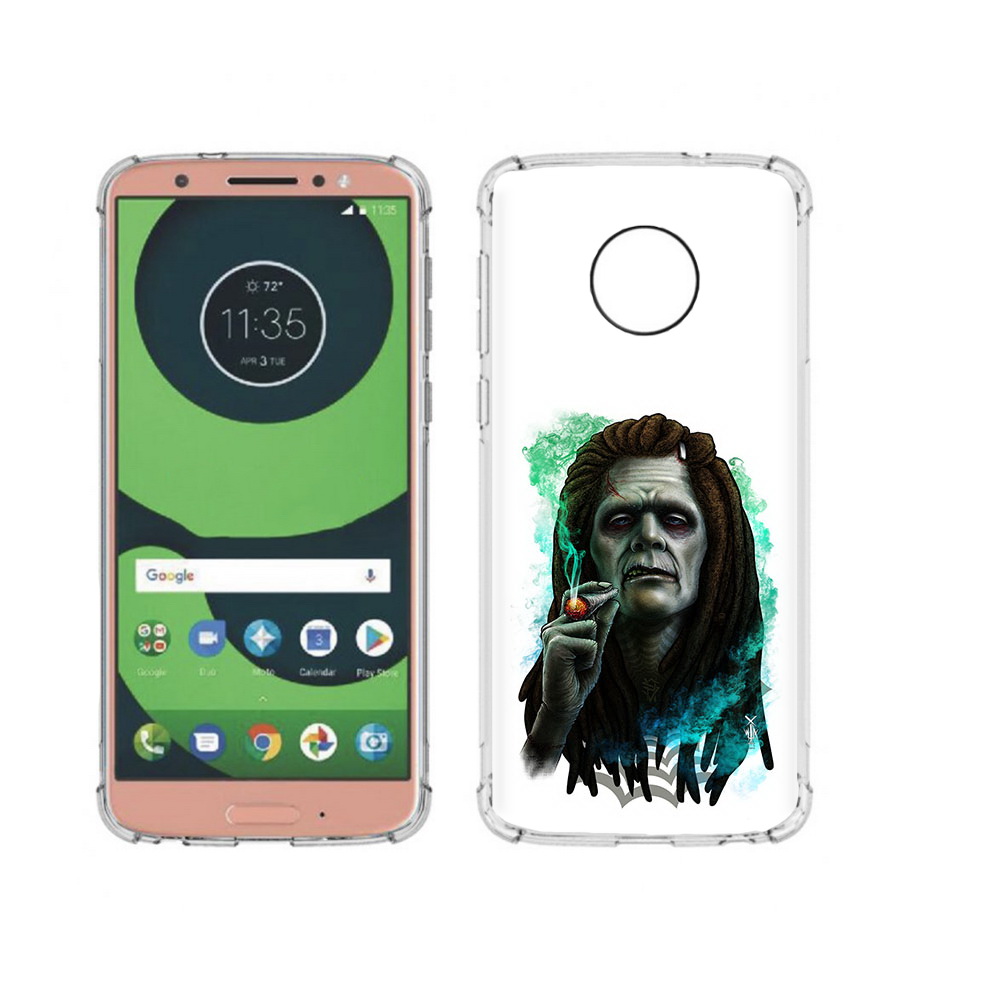 

Чехол MyPads Tocco для Motorola Moto G6 зеленый мужчина с сигаретой (PT99805.376.360), Прозрачный, Tocco