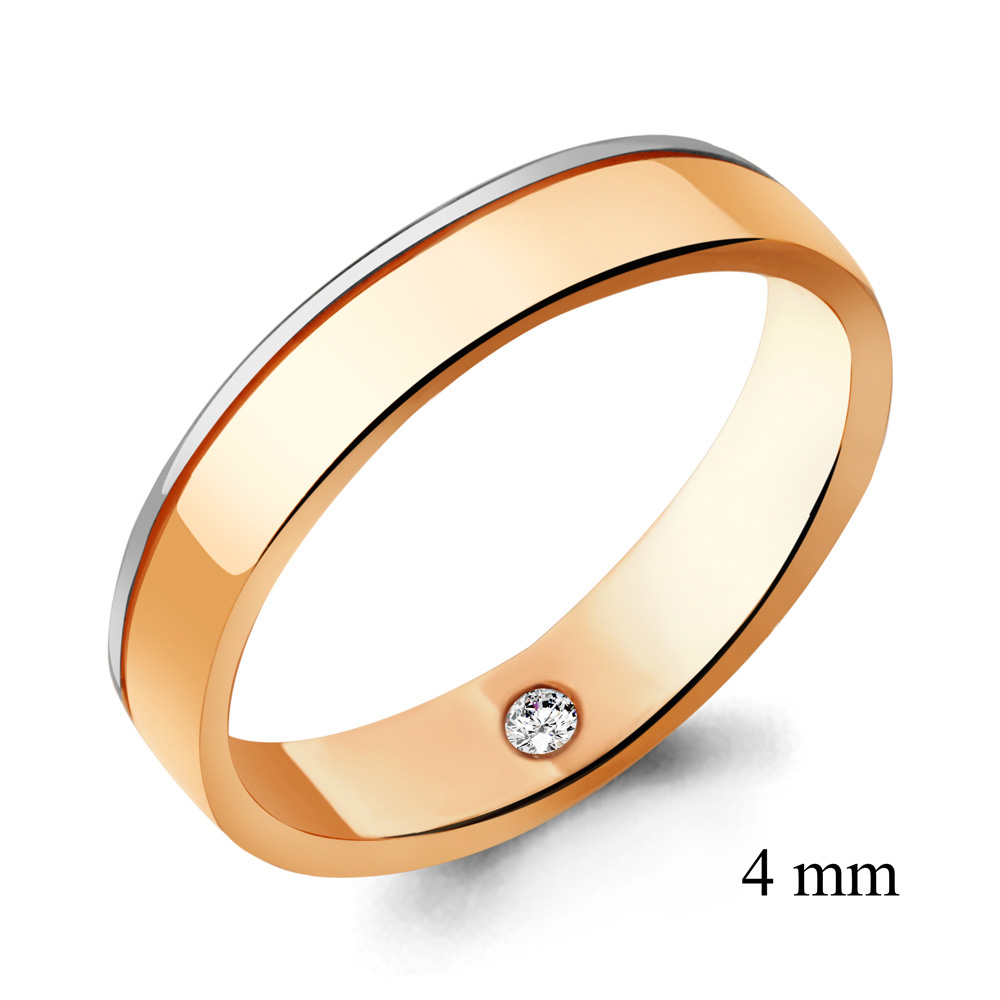 

Кольцо обручальное из красного золота с бриллиантом р., Aquamarine 963117к, 963117к_585_кз