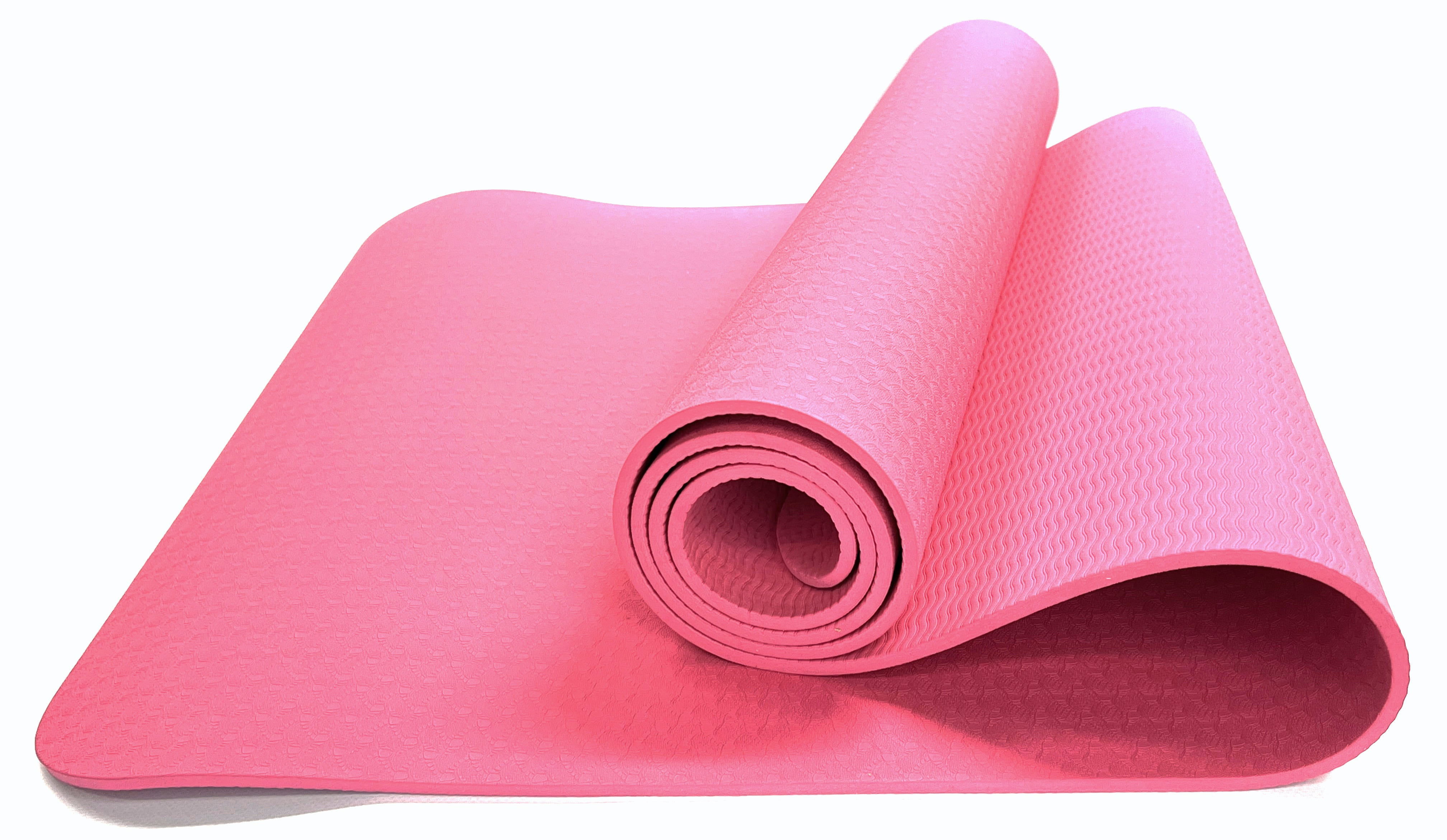 фото Коврик для йоги и фитнеса ztoa ym-02 tpe 0,6 см, 183х61 см, розовый
