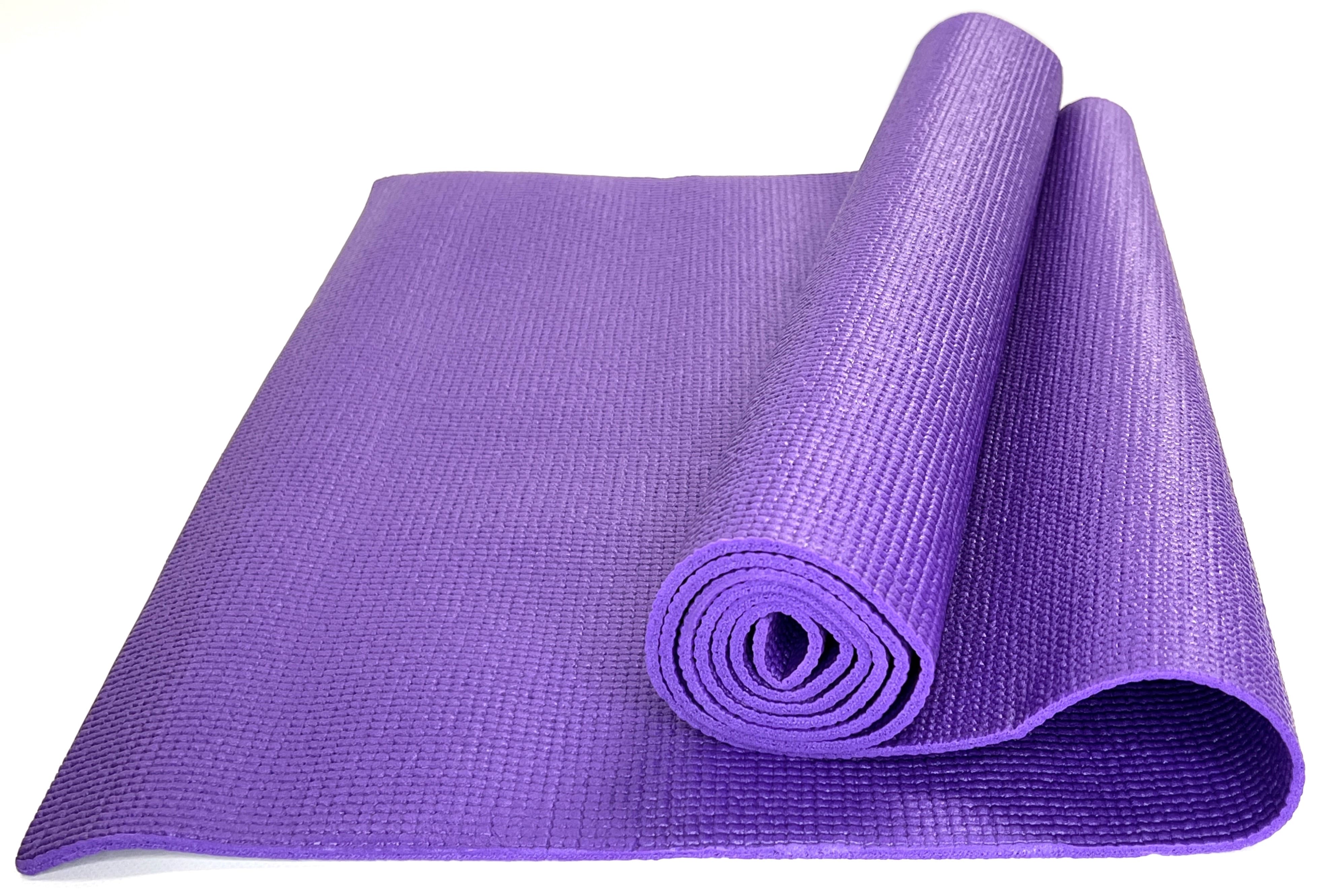 фото Коврик для йоги и фитнеса ztoa ym-01 pvc 0,5 см, 173х61 см, фиолетовый