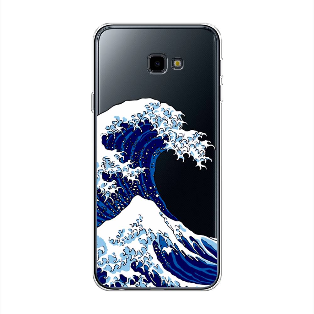 

Чехол Awog на Samsung Galaxy J4 + "Волна в Канагаве", Синий;белый, 26850-4