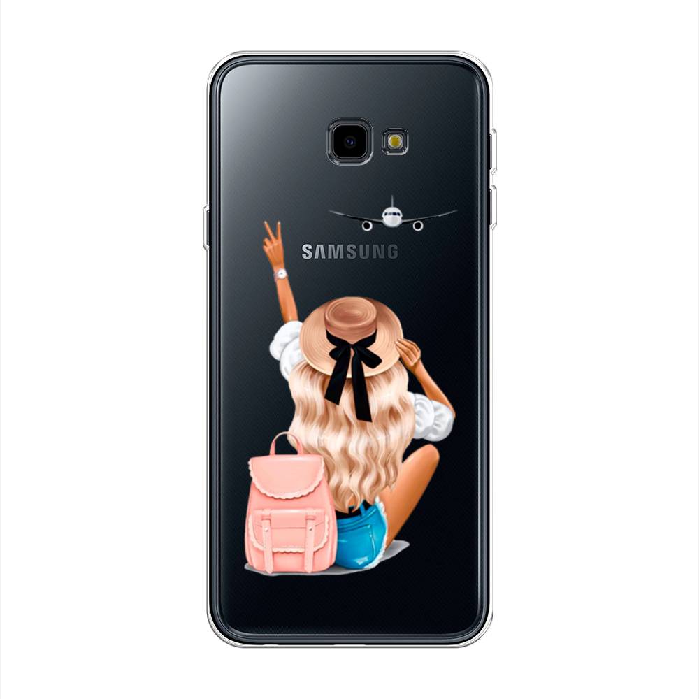 

Чехол Awog на Samsung Galaxy J4 + "Автостопом самолетом", Бежевый;розовый;голубой, 26850-7