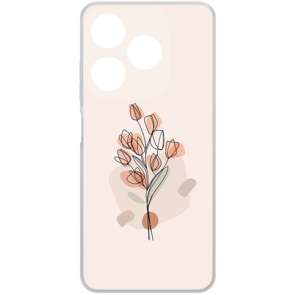 

Чехол-накладка Krutoff Clear Case Букет тюльпанов для TECNO Spark 10C, Прозрачный
