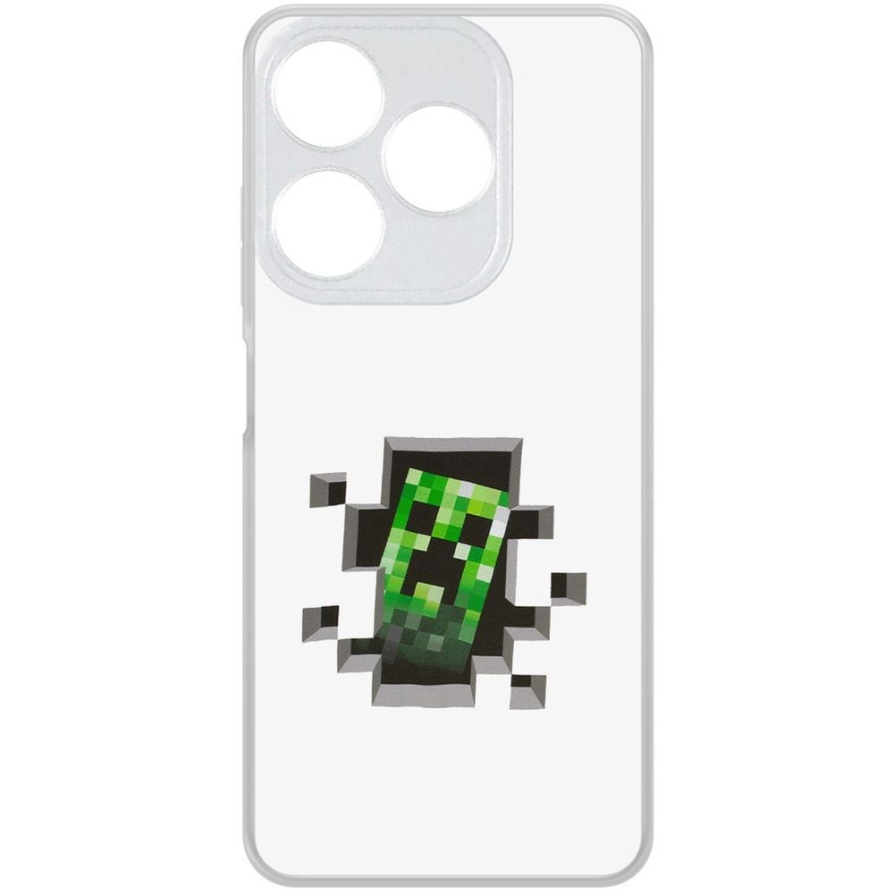 

Чехол-накладка Krutoff Clear Case Minecraft-Крипер для TECNO Spark 10, Прозрачный