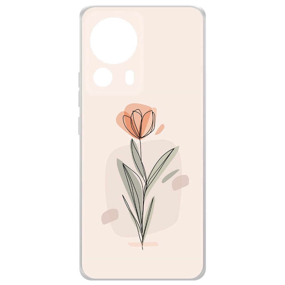 

Чехол-накладка Krutoff Clear Case Тюльпан для Xiaomi 13 Lite, Прозрачный