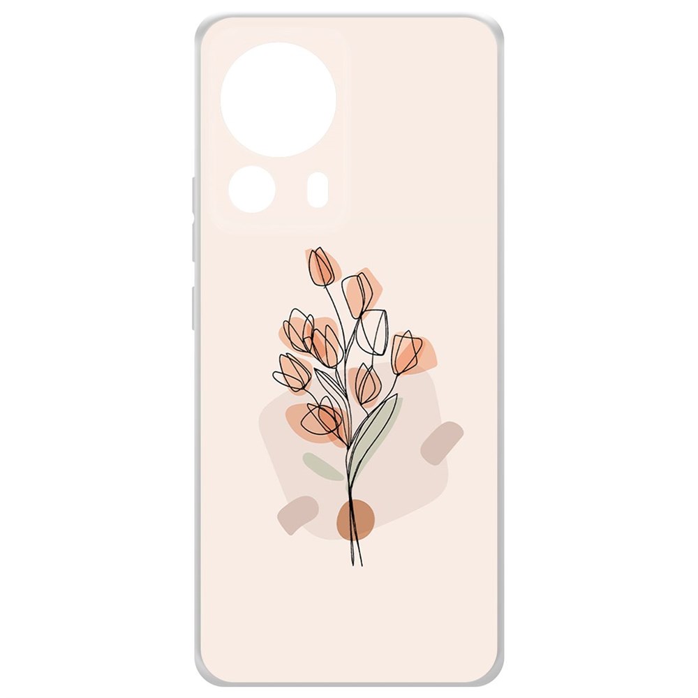 

Чехол-накладка Krutoff Clear Case Букет тюльпанов для Xiaomi 13 Lite, Прозрачный