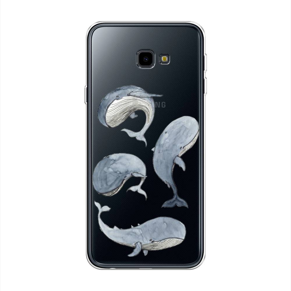 

Чехол Awog на Samsung Galaxy J4 + "Киты", Белый;прозрачный;голубой, 26850-1