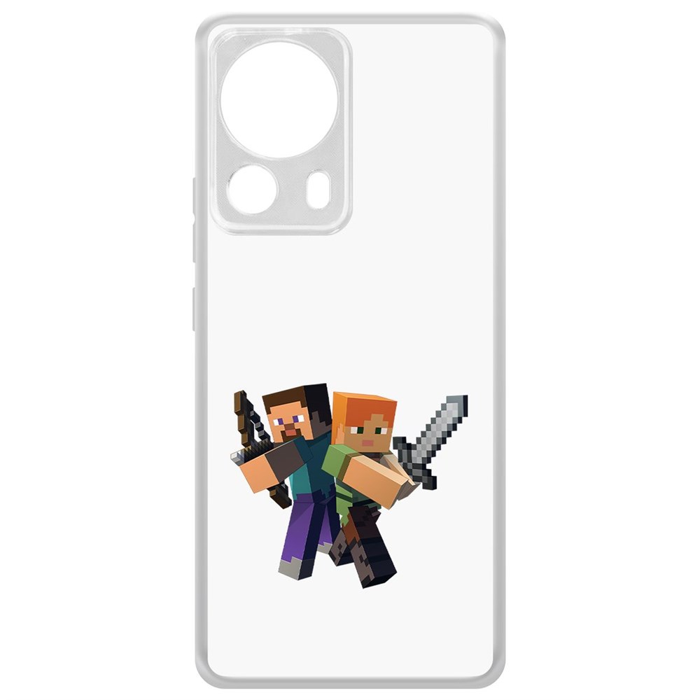 

Чехол-накладка Krutoff Clear Case Minecraft-Стив и Алекс для Xiaomi 13 Lite, Прозрачный