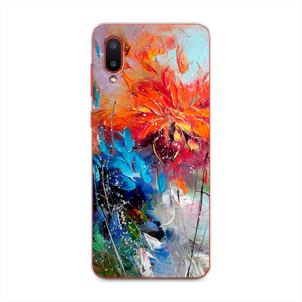 

Чехол на Samsung Galaxy A02 "Абстрактные цветы", Оранжевый;синий, 2102550-4