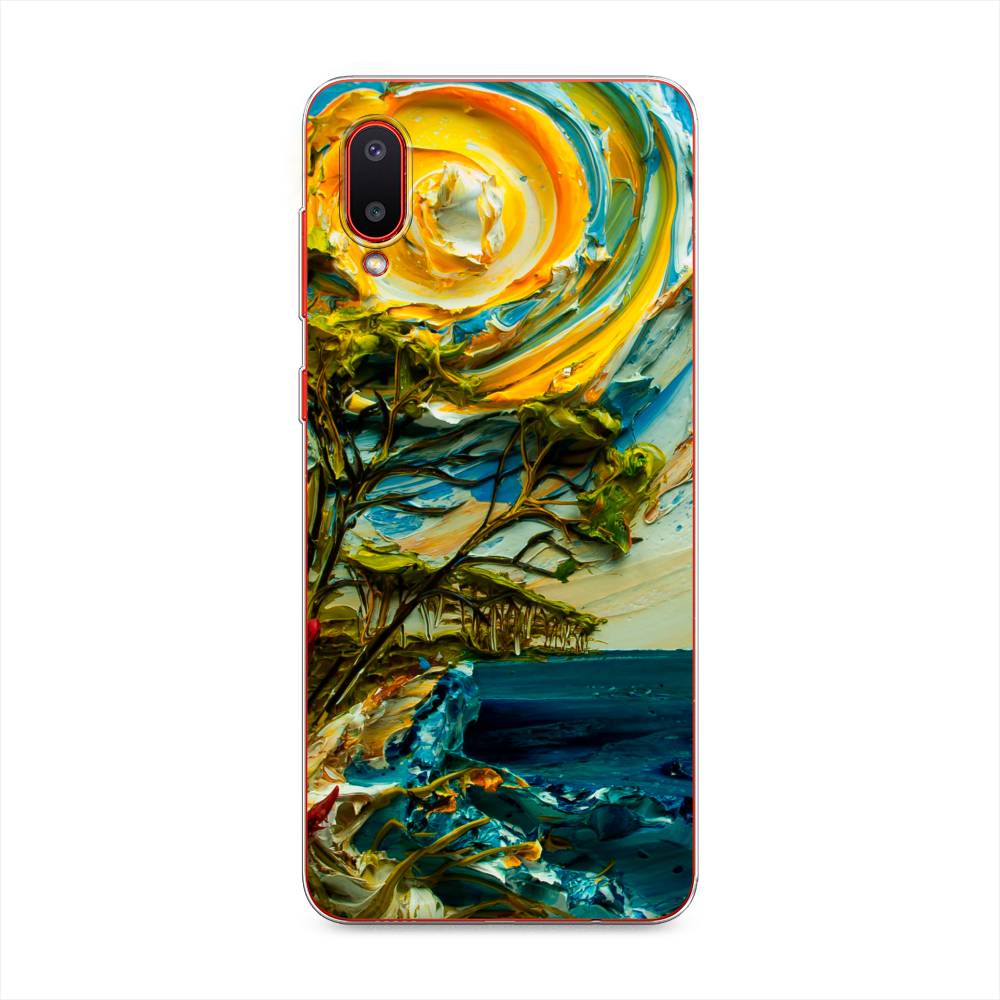 

Чехол на Samsung Galaxy A02 "Солнце живопись", Желтый;синий, 2102550-4