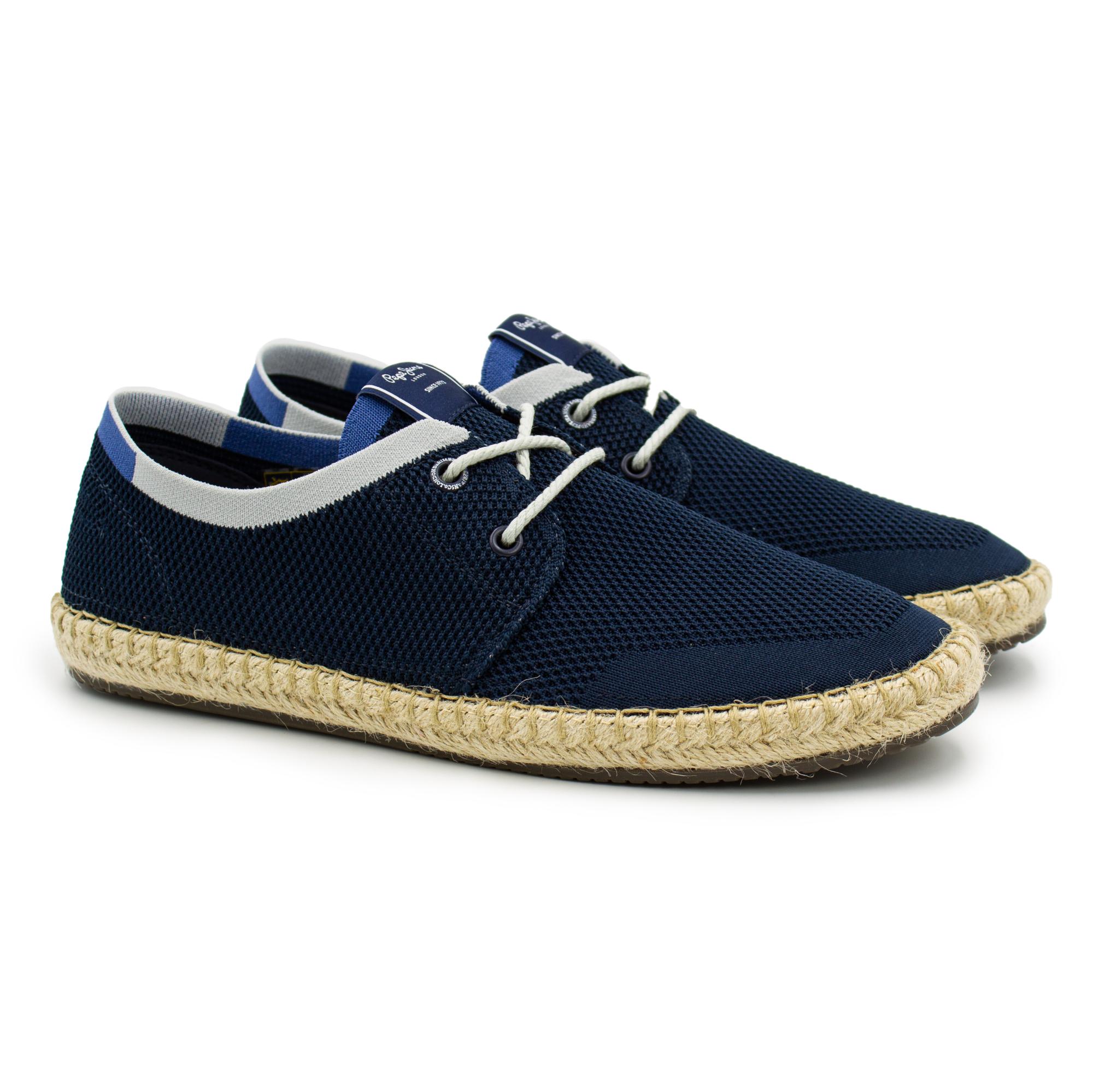 фото Эспадрильи мужские pepe jeans london tourist laces up knit pms10300 синие 45 eu