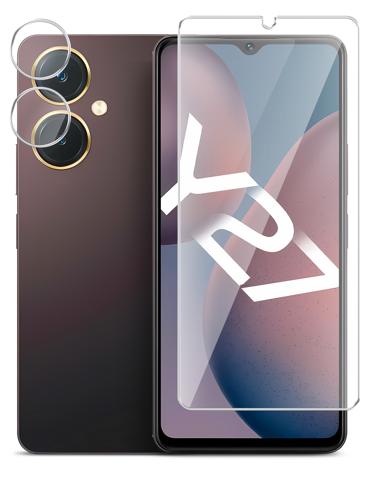 

Защитное стекло для Vivo Y27 на экран и камеру гибридное прозрачное, Vivo Y27