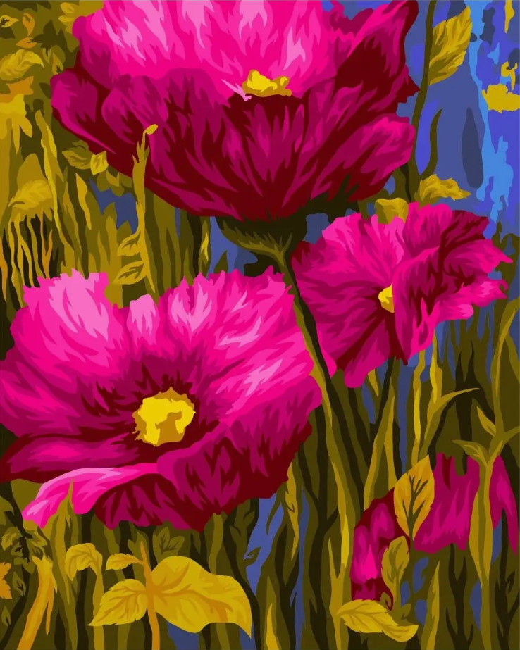 Картина по номерам на холсте ART and Relax Маки 40x50