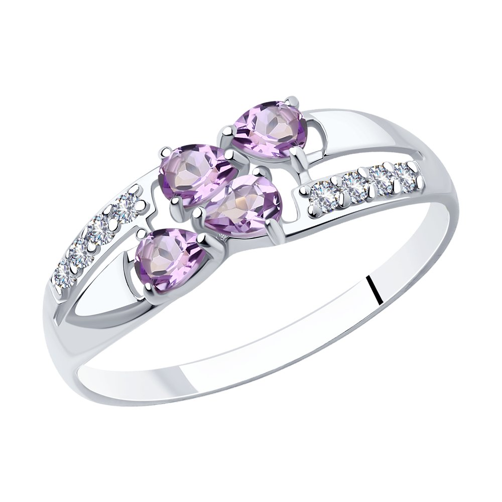 

Кольцо из серебра с аметистом р. 20,5 SOKOLOV 92011647, 92011647