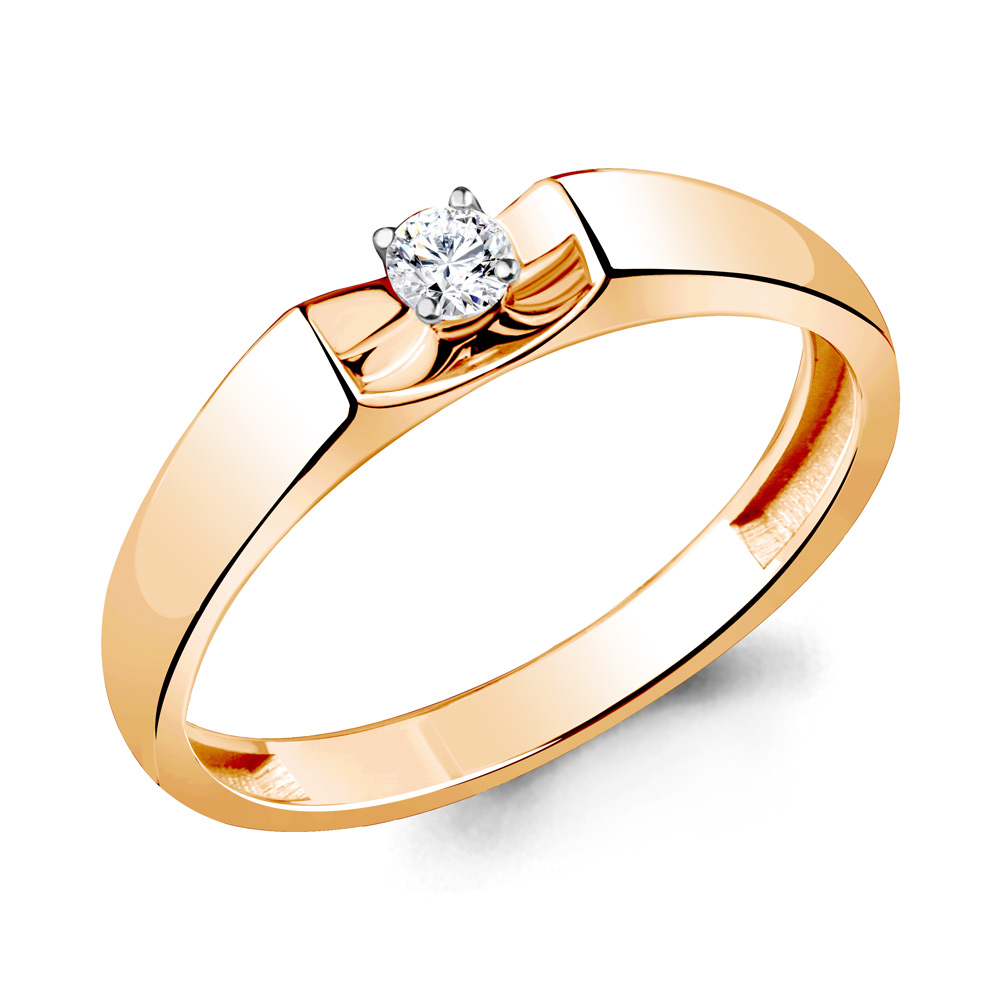 

Кольцо из красного золота с бриллиантом р.  Aquamarine 963057к_585_кз, 963057к_585_кз