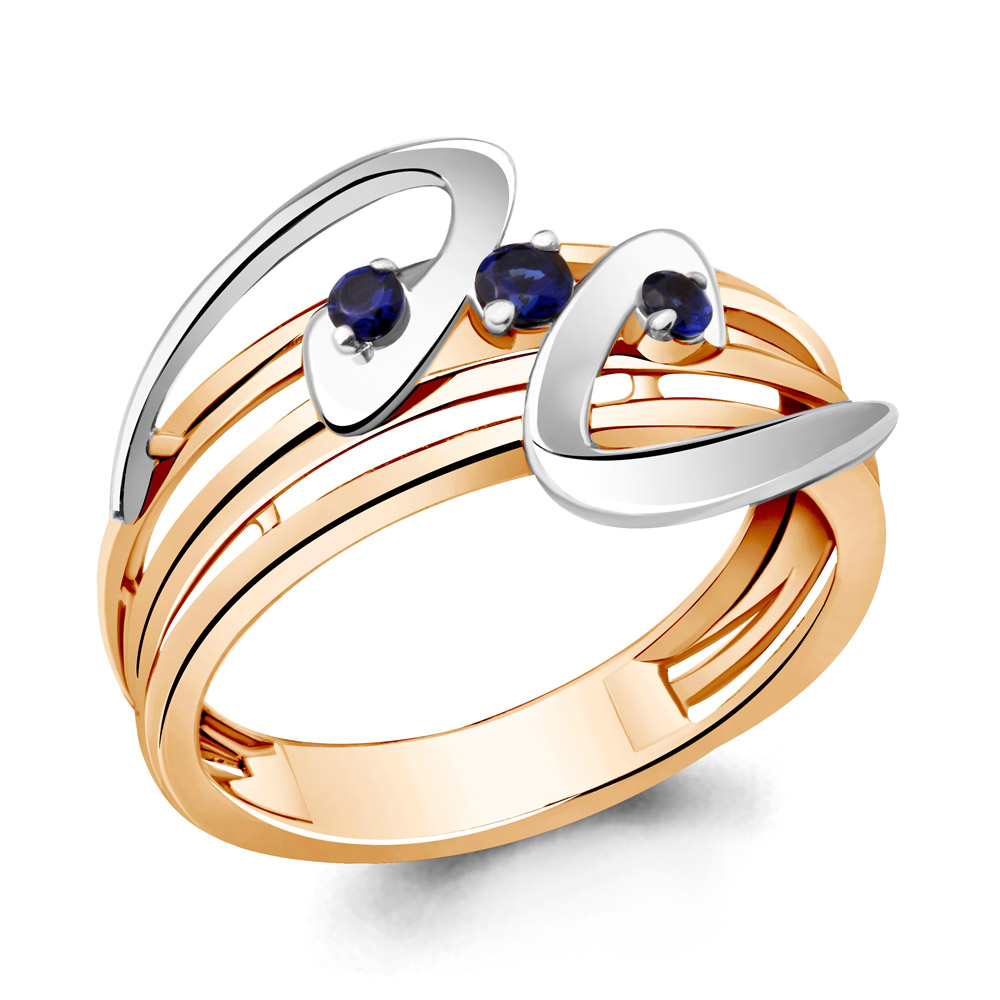 

Кольцо из красного золота с сапфиром р. 18,5 Aquamarine 963035к_585_кз, 963035к_585_кз