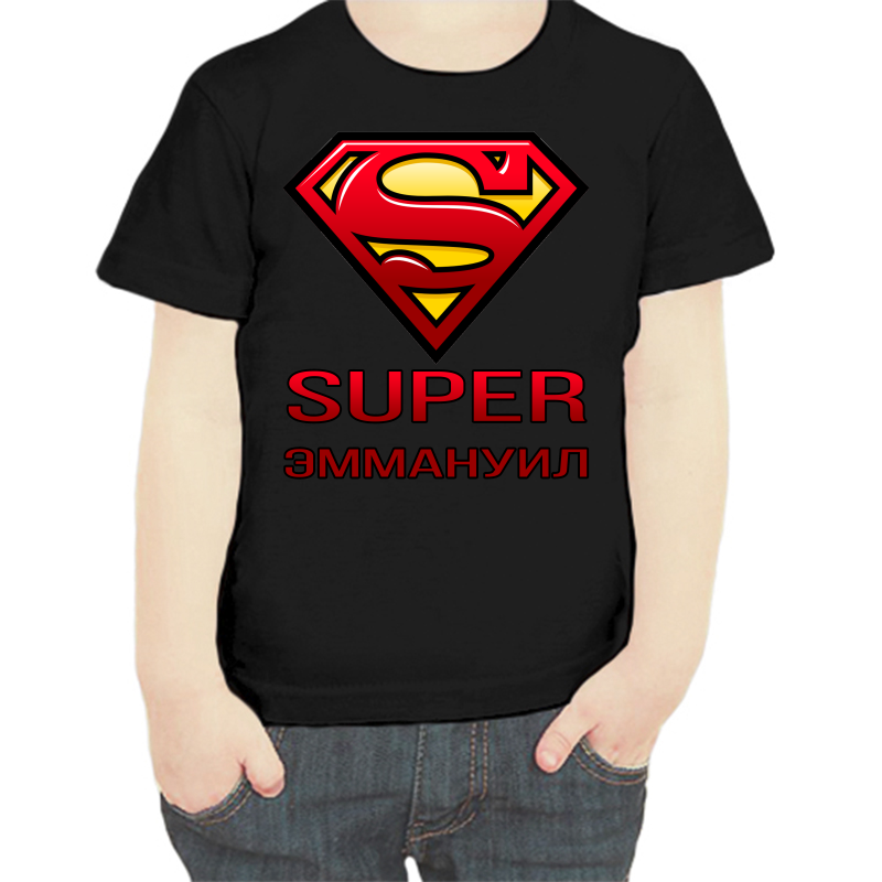 Черная футболка для мальчика размера 32 от Super Эммануил.