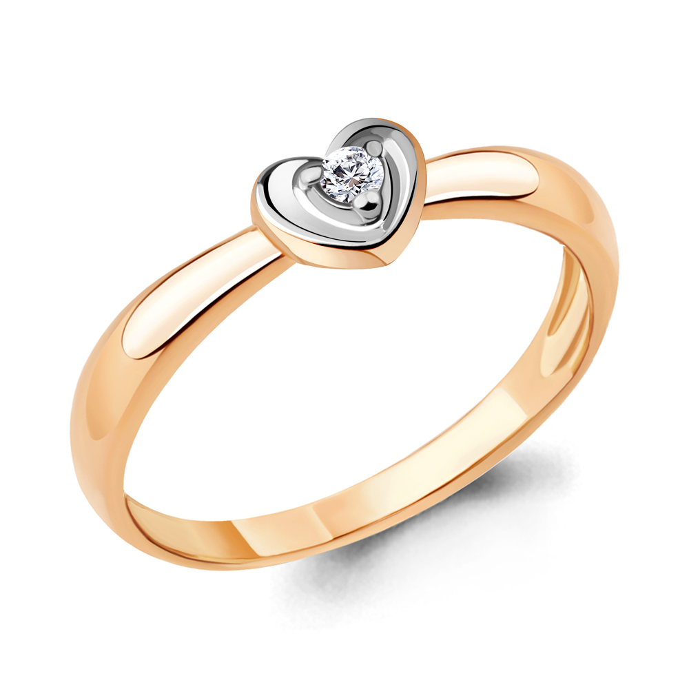 

Кольцо из красного золота с бриллиантом р.  Aquamarine 963020к_585_кз, 963020к_585_кз