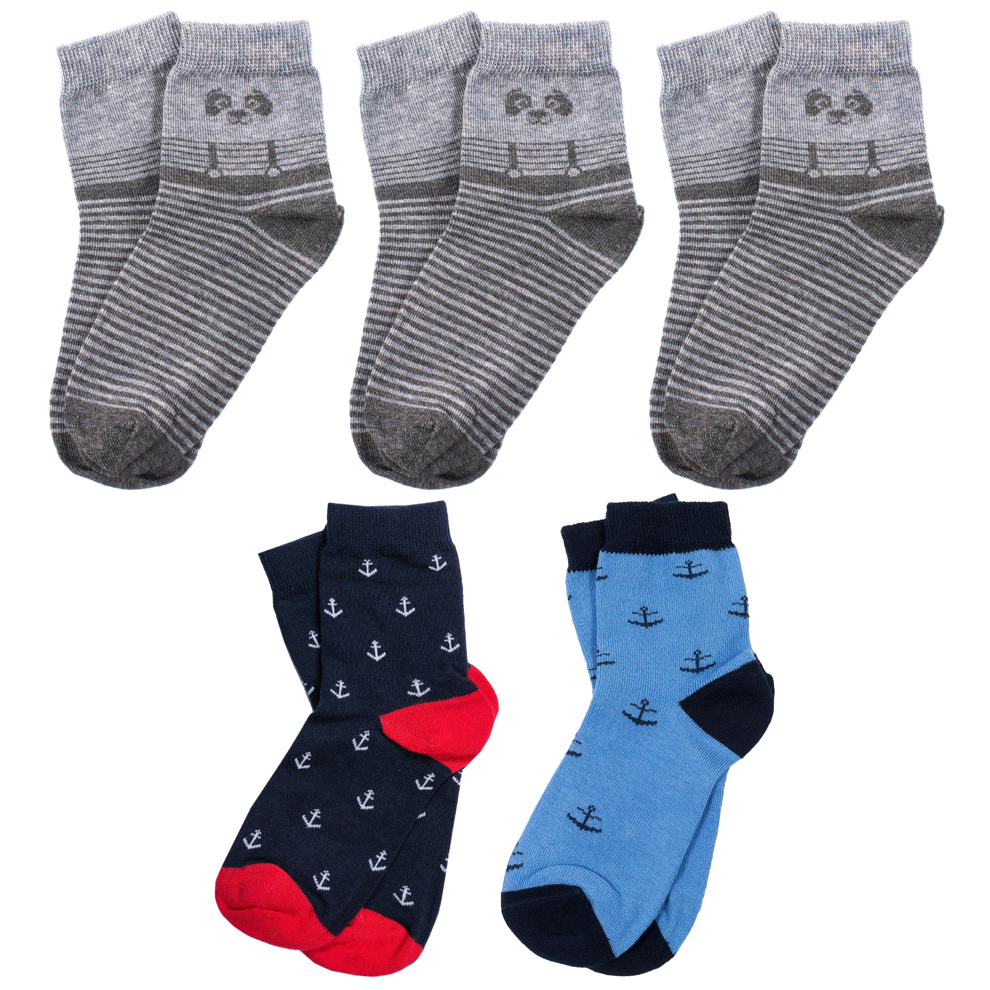 

Носки детские Rusocks 5-Д-43, серый; синий, 16-18, 5-Д-43