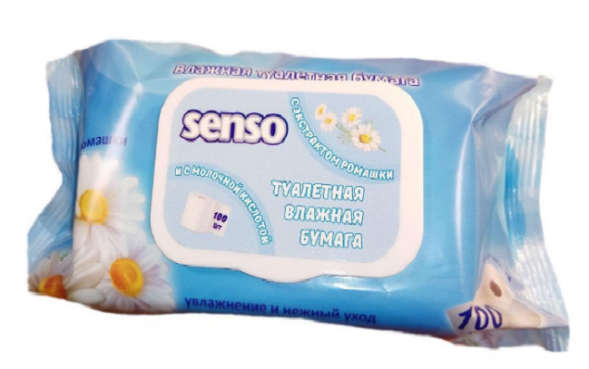 Влажная туалетная бумага Senso Экстракт ромашки 100 шт