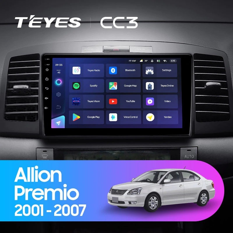 Штатная магнитола Teyes CC3 4/32 Toyota Allion (2001-2007)