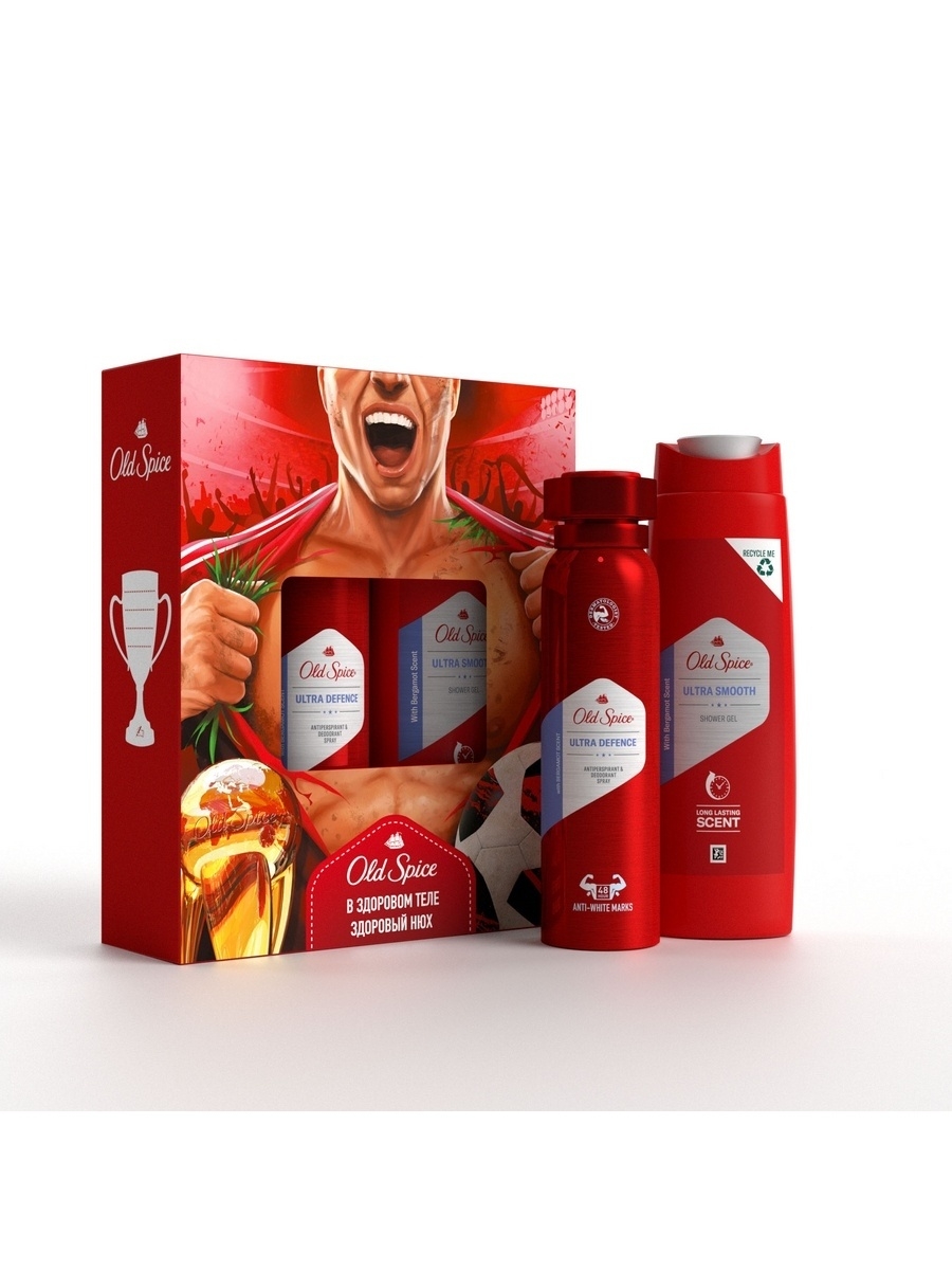 фото Набор old spice ultra defence антиперспирант спрей 150 мл и гель для душа 250 мл