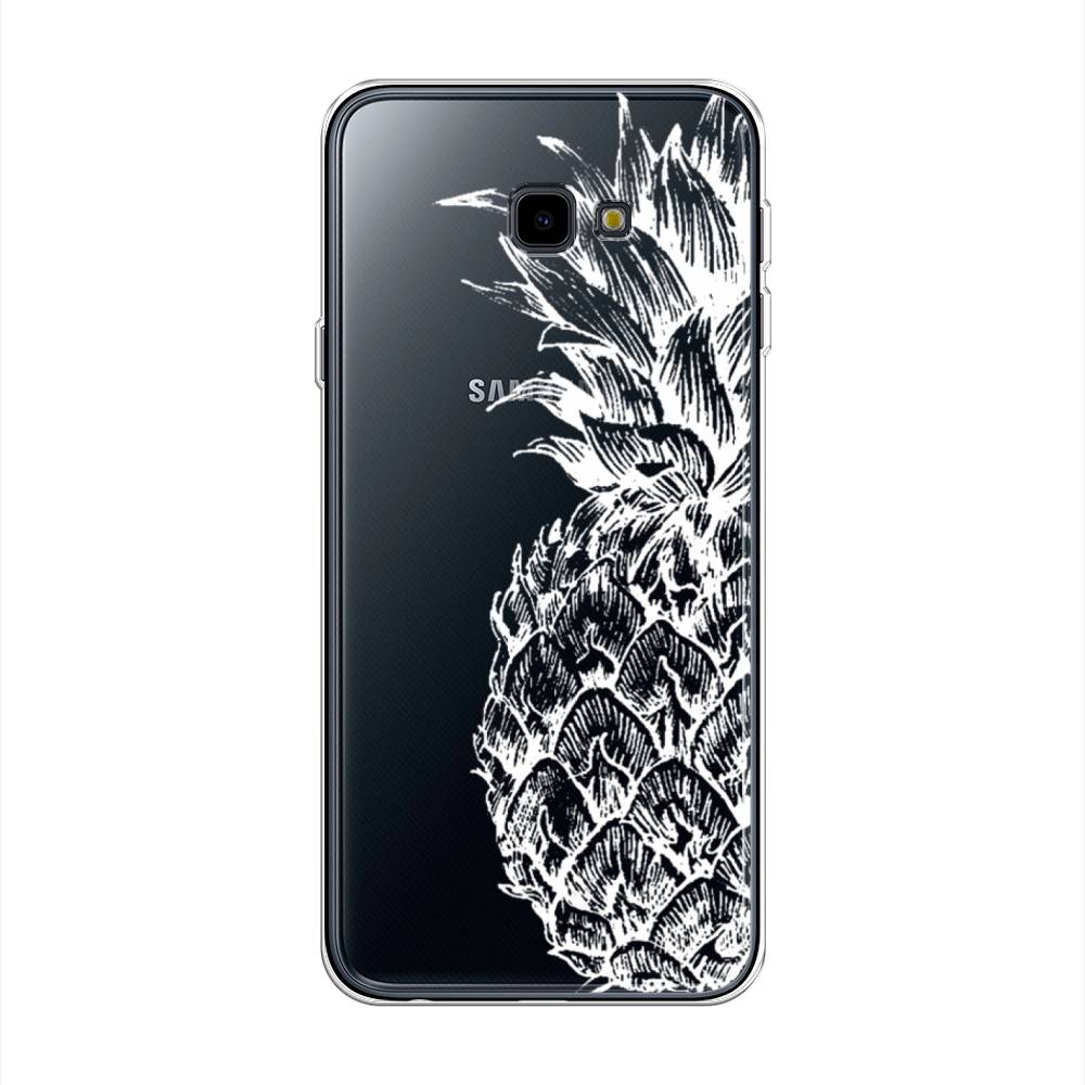 

Чехол Awog на Samsung Galaxy J4 + "Ананас графика белая", Белый, 26850-10
