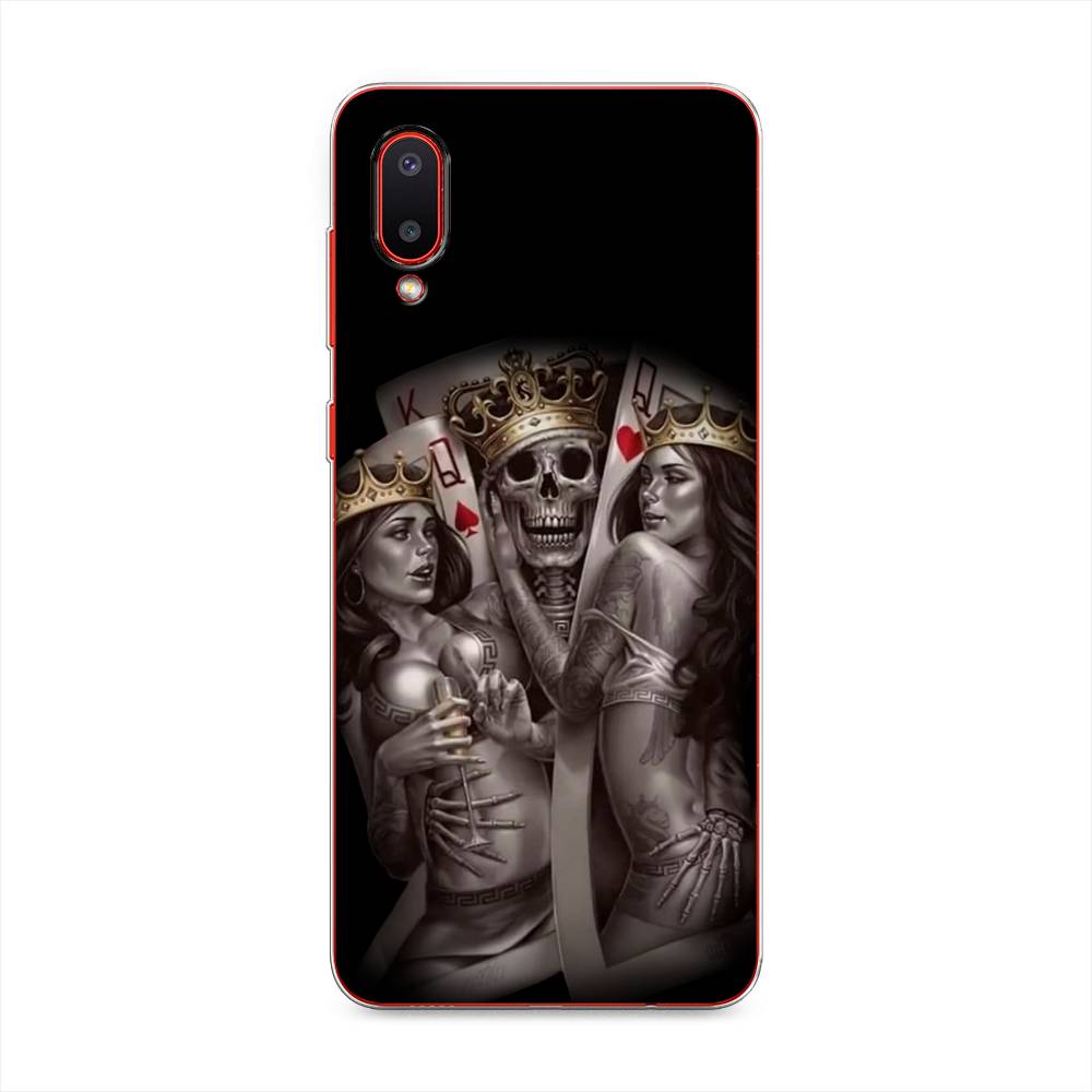 

Чехол на Samsung Galaxy A02 "Карты король и королевы", Серый;желтый, 2102550-6