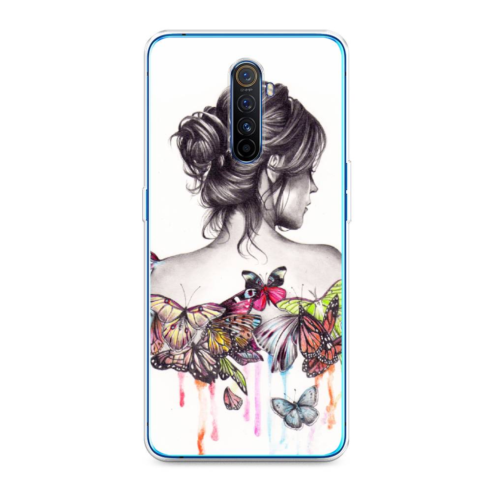 фото Силиконовый чехол "девушка с бабочками" на realme x2 pro awog