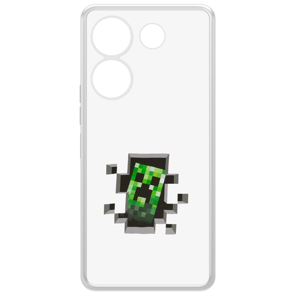 

Чехол-накладка Krutoff Clear Case Minecraft-Крипер для TECNO Camon 20 Pro, Прозрачный